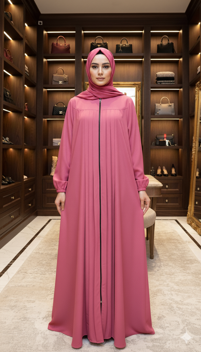 Full Zip Abaya With Pockets