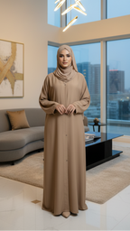 Plain Front Open Abaya