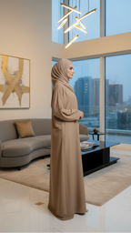 Plain Front Open Abaya